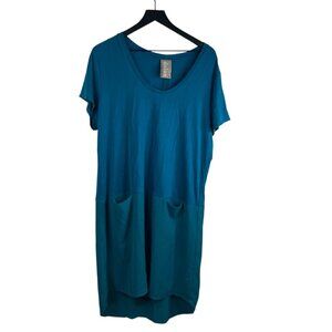 Anthropologie Dolan Loren Shift Flowy Dress Shirt Pockets Teal Women's Sz XL